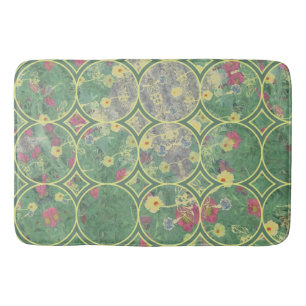 Tapete De Banheiro Azulejo Verde Floral