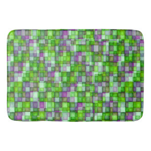 Tapete De Banheiro Azulejos de mosaico da aguarela verde-claro &