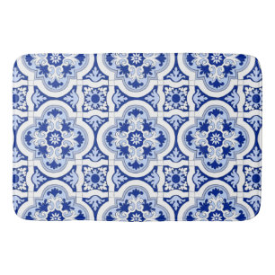 Tapete De Banheiro Azulejos italianos, majolica, padrão azul e branc