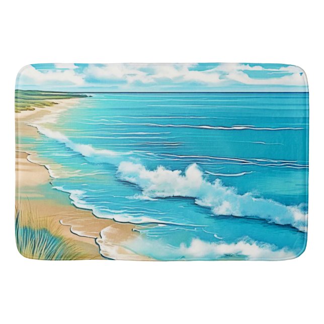 Tapete De Banheiro Azure Beach Calm Design (Frente)