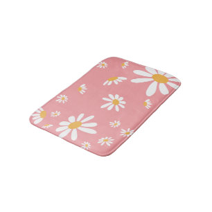 Tapete De Banheiro Baby Hippie Pink Daisy Bath Mat