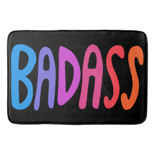 Tapete De Banheiro BADASS Legal e Divertido Coloridos Listras Negras