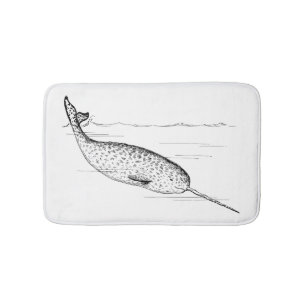 Tapete De Banheiro Baleia de Narwhal