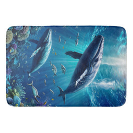 Tapete De Banheiro Baleias e Coral