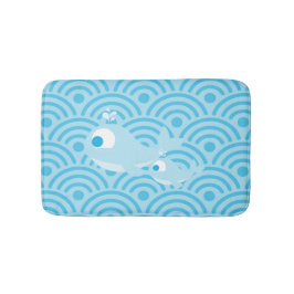 Tapete De Banheiro Baleias e Ondas