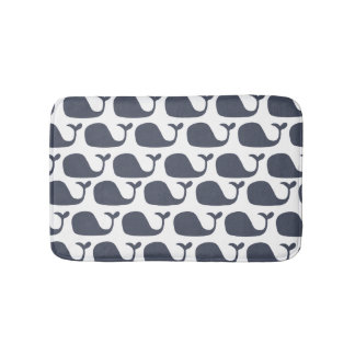 Tapete De Banheiro Baleias náuticas do oceano dos azuis marinhos