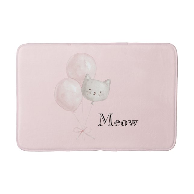 Tapete De Banheiro Balões Rosa Cat Blush   (Frente)