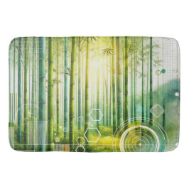 Tapete De Banheiro Bamboo Forest Geométrico Bath Mat