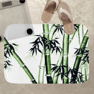 Tapete De Banheiro Bambu - Arte Chinesa - Um - Bath Mat Verde