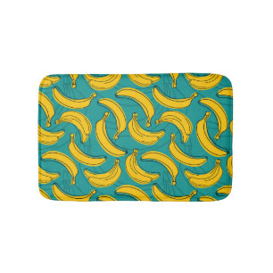 Tapete De Banheiro Banana Amarela: Vintagem de Contorno Preta