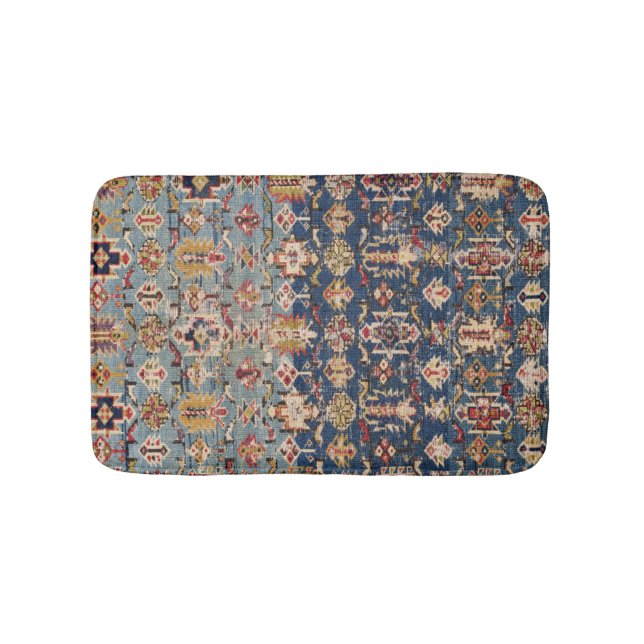 Tapete De Banheiro Bandas Amarelas Dusty Blue Kuba  (frente)