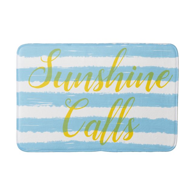 Tapete De Banheiro Bandas brancas azuis claras (Frente)