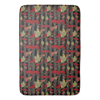 Tapete De Banheiro Bandas de Berries Botânicas de Chokeberry Vermelha