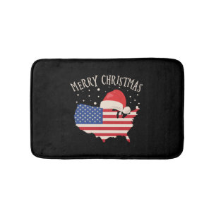 Tapete De Banheiro Bandeira americana design de Natal Merry