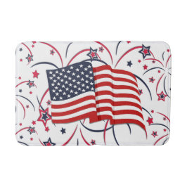 Tapete De Banheiro Bandeira Americana e Fireworks