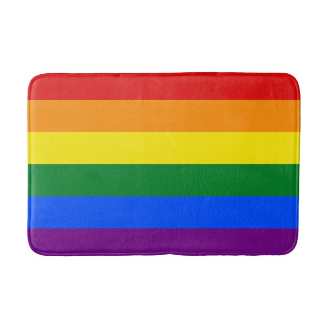 Tapete De Banheiro Bandeira Arco-Íris (LGBT) (Frente)