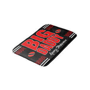 Tapete De Banheiro Bandeira Big Daddy Trinidad (Seu Nome) em Preto
