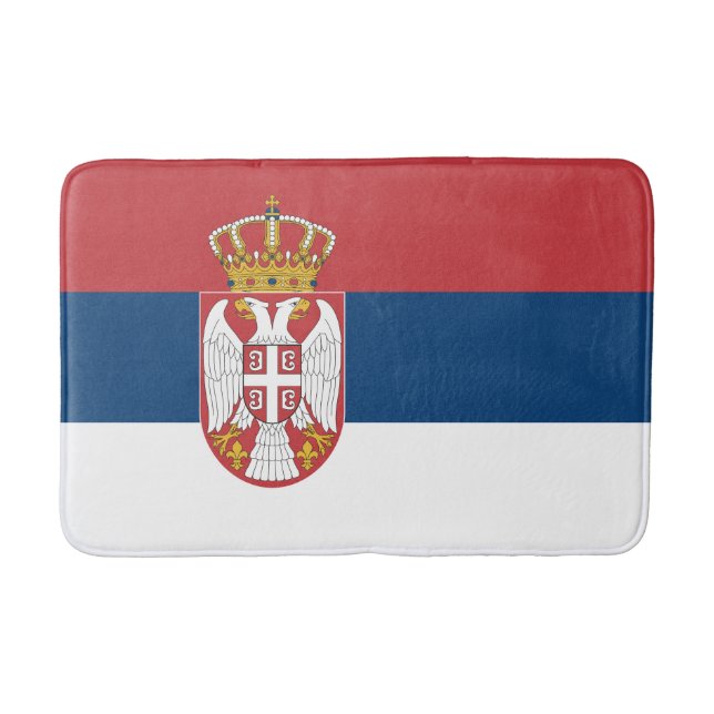 Tapete De Banheiro Bandeira da Sérvia (Frente)
