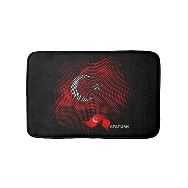 Tapete De Banheiro Bandeira da Turquia (frente)