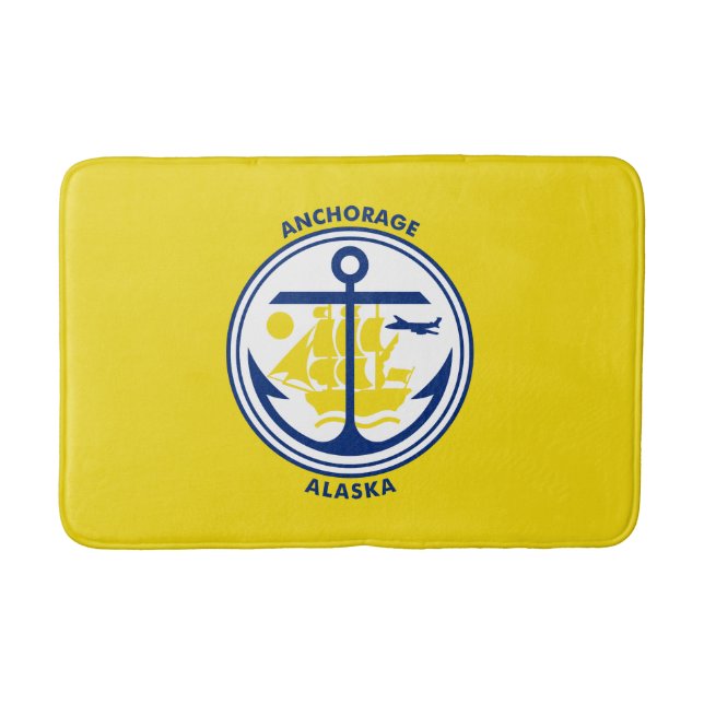 Tapete De Banheiro Bandeira de Anchorage, Alaska Bath Mat (Frente)