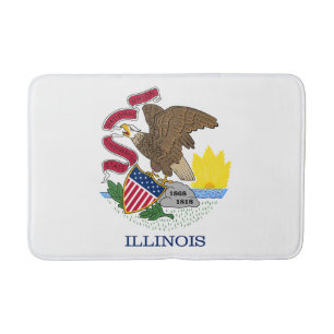 Tapete De Banheiro Bandeira do Estado de Illinois