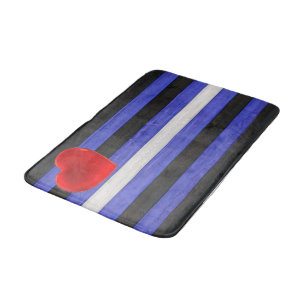 Tapete De Banheiro bandeira do orgulho de couro SlipperyJoe's preta a