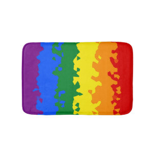 Tapete De Banheiro Bandeira do Orgulho Mosaico do Funky Boho Abstrato