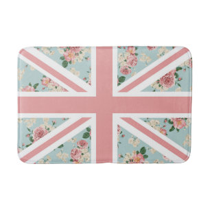 Tapete De Banheiro Bandeira inglesa de Union Jack dos rosas