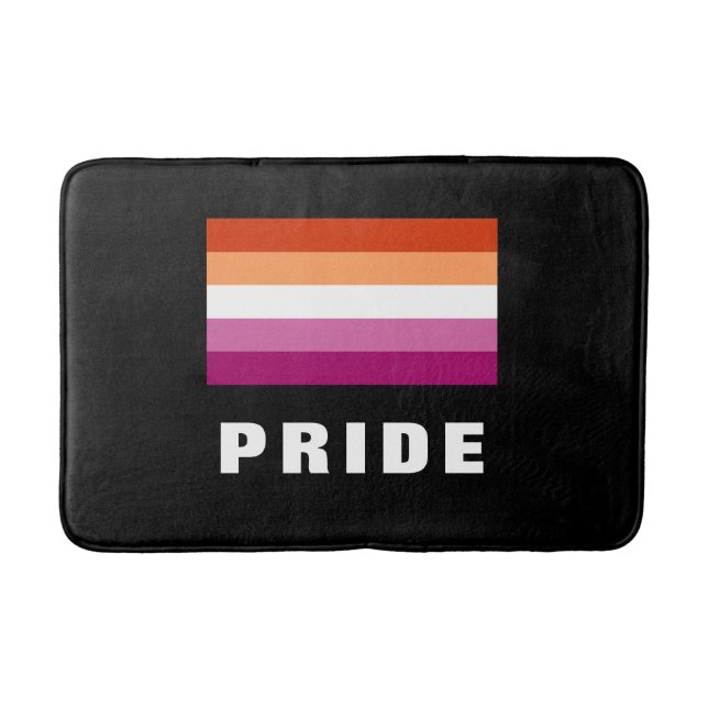 Tapete De Banheiro Bandeira Lésbica Arco-íris LGBTQ Texto Personaliza (Frente)