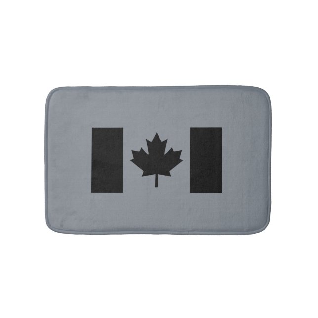 Tapete De Banheiro Bandeira na moda canadense em preto (frente)