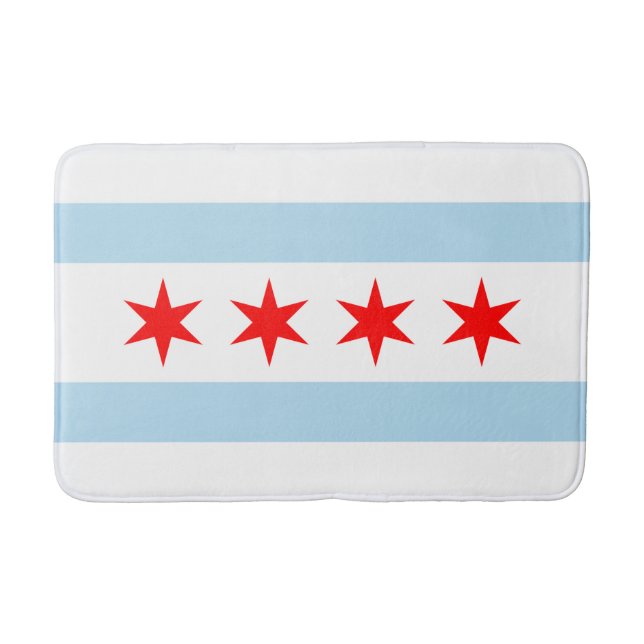 Tapete De Banheiro Bandeira patriótica de Chicago (Frente)