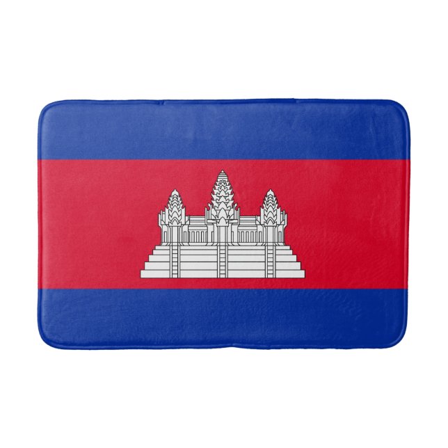 Tapete De Banheiro Bandeira Patriótica do Camboja (Frente)