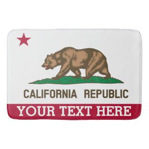 Tapete De Banheiro Bandeira Personalizada da República da Califórni
