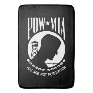 Tapete De Banheiro Bandeira POW MIA: Soldados Desaparecidos da Guerra