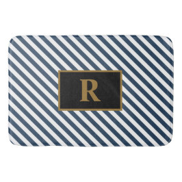 Tapete De Banheiro Banheira Azul/Branco