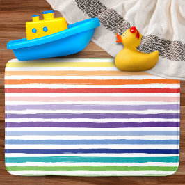 Tapete De Banheiro Banheira bonito do Rainbow Stripe