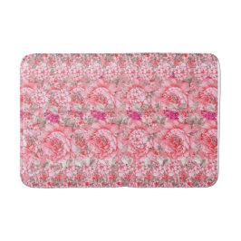 Tapete De Banheiro Banheira Floral Rosa Mat