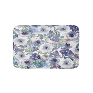 Tapete De Banheiro Banheira Floral Roxa e Lavanda
