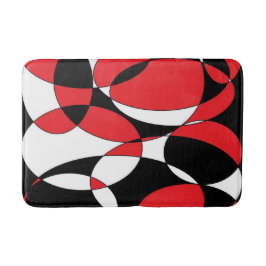 Tapete De Banheiro Banho-maria preto, branco e vermelho