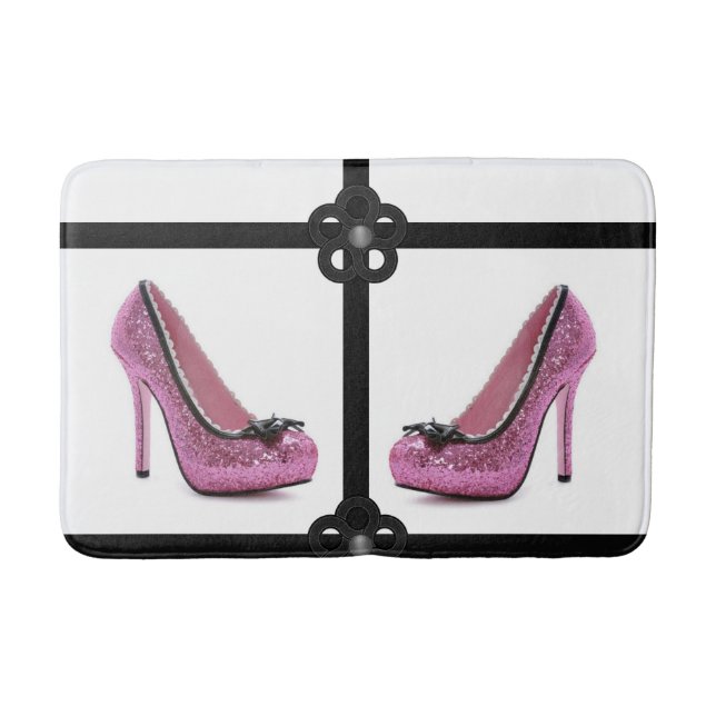 Tapete De Banheiro banho-maria rosa (Frente)