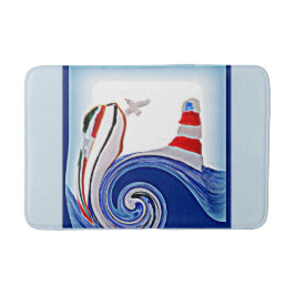 Tapete De Banheiro Barco de Farol Náutico