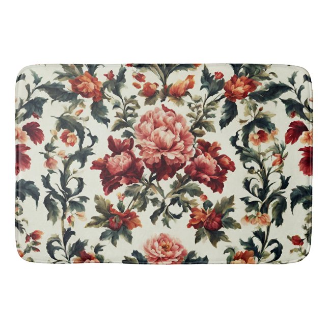 Tapete De Banheiro Barroco italiano. Flores e Folhas Chic (Frente)