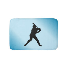 Tapete De Banheiro Baseball Batter Blue Sports