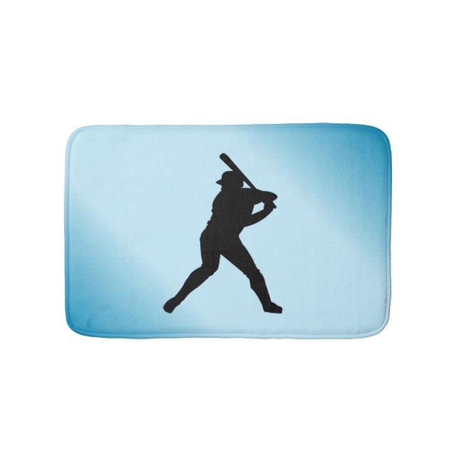 Tapete De Banheiro Baseball Batter Blue Sports (frente)