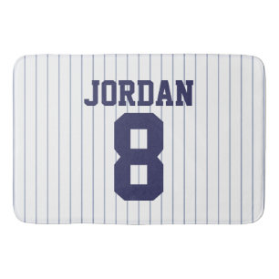 Tapete De Banheiro Baseball Jersey com nome e número personalizados
