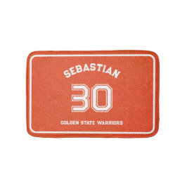 Tapete De Banheiro Basquete Personalizado Texturizado Laranja