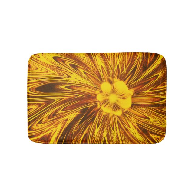 Tapete De Banheiro Bath Mat Abstrato Linhas Amarelo (frente)