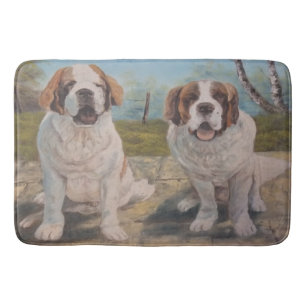 Tapete De Banheiro Bath Mat Ann Hayes pintando dois Santos Bernards