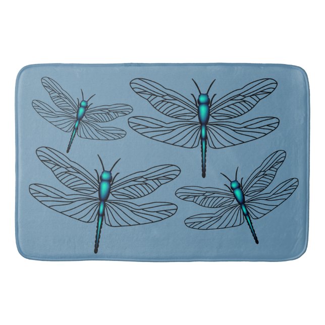 Tapete De Banheiro Bath Mat Azul (Frente)