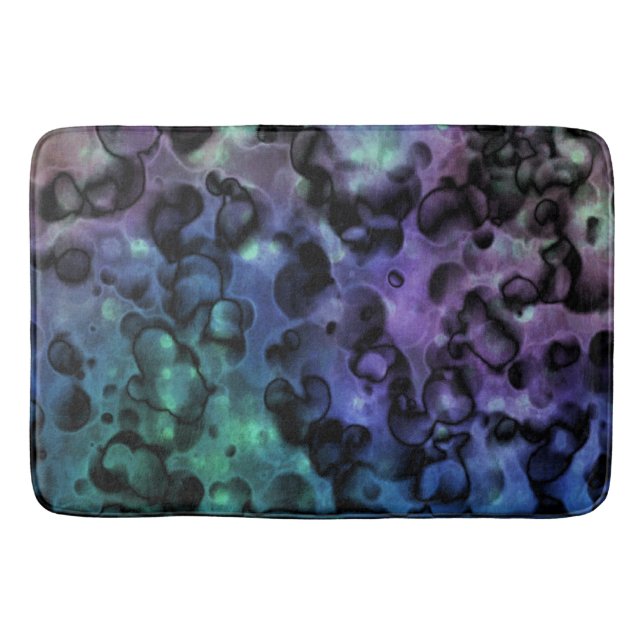 Tapete De Banheiro Bath Mat Azul Roxo N Abstrato Teto (Frente)